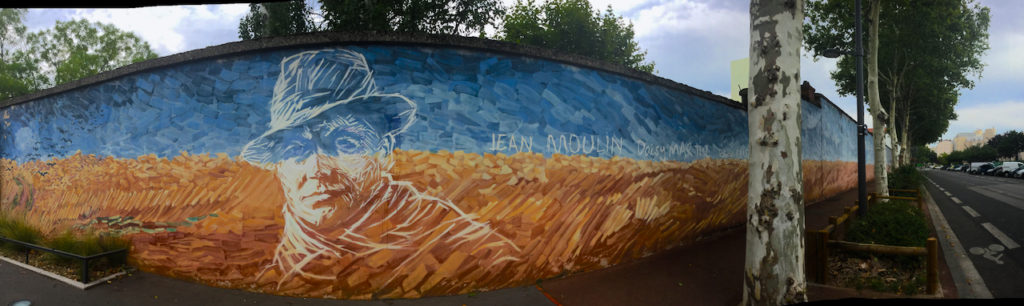 Fresque Jean Moulin près du fort Montluc à Lyon